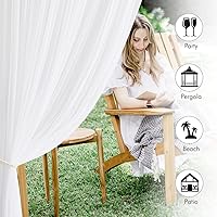 Vista 3 de NICETOWN 2 paneles de cortinas de mosquitera impermeables para porche, patio, cenador, pérgola, cortinas de tul transparente con bolsillo