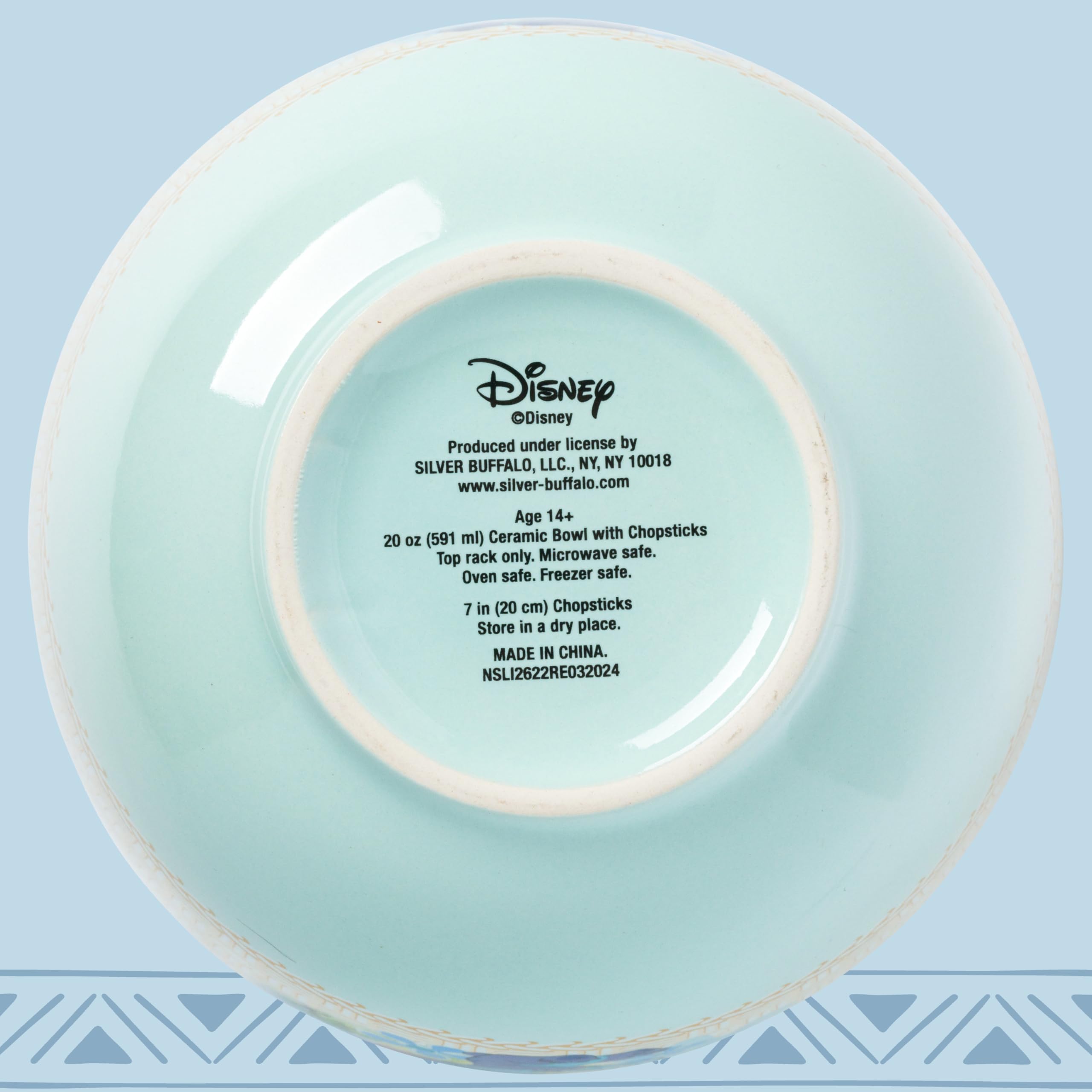 Silver Buffalo Lilo and Stitch Bol à ramen en céramique avec baguettes et cuillère 590 ml