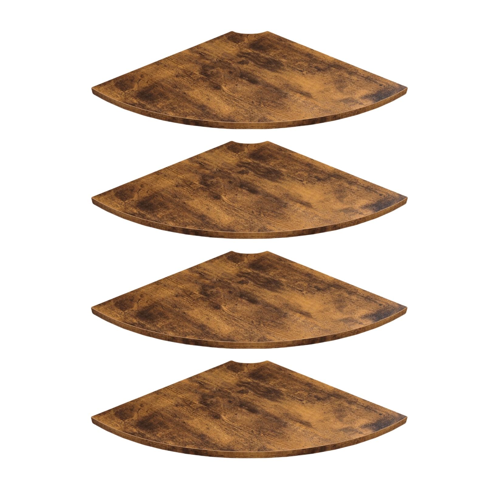 Étagère murale d'angle suspendue en bois marron avec trou de câble pour boîtier TV et décodeur