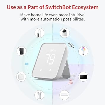 SwitchBot Hub 2 (2nd Gen), Work as a WiFi Thermometer Hygrometer, IR Remote Control, Smart Remote and Light Sensor, Link SwitchBot to Wi-Fi (Support 2.4GHz), Alexa, Google Home, Apple Home Compatible