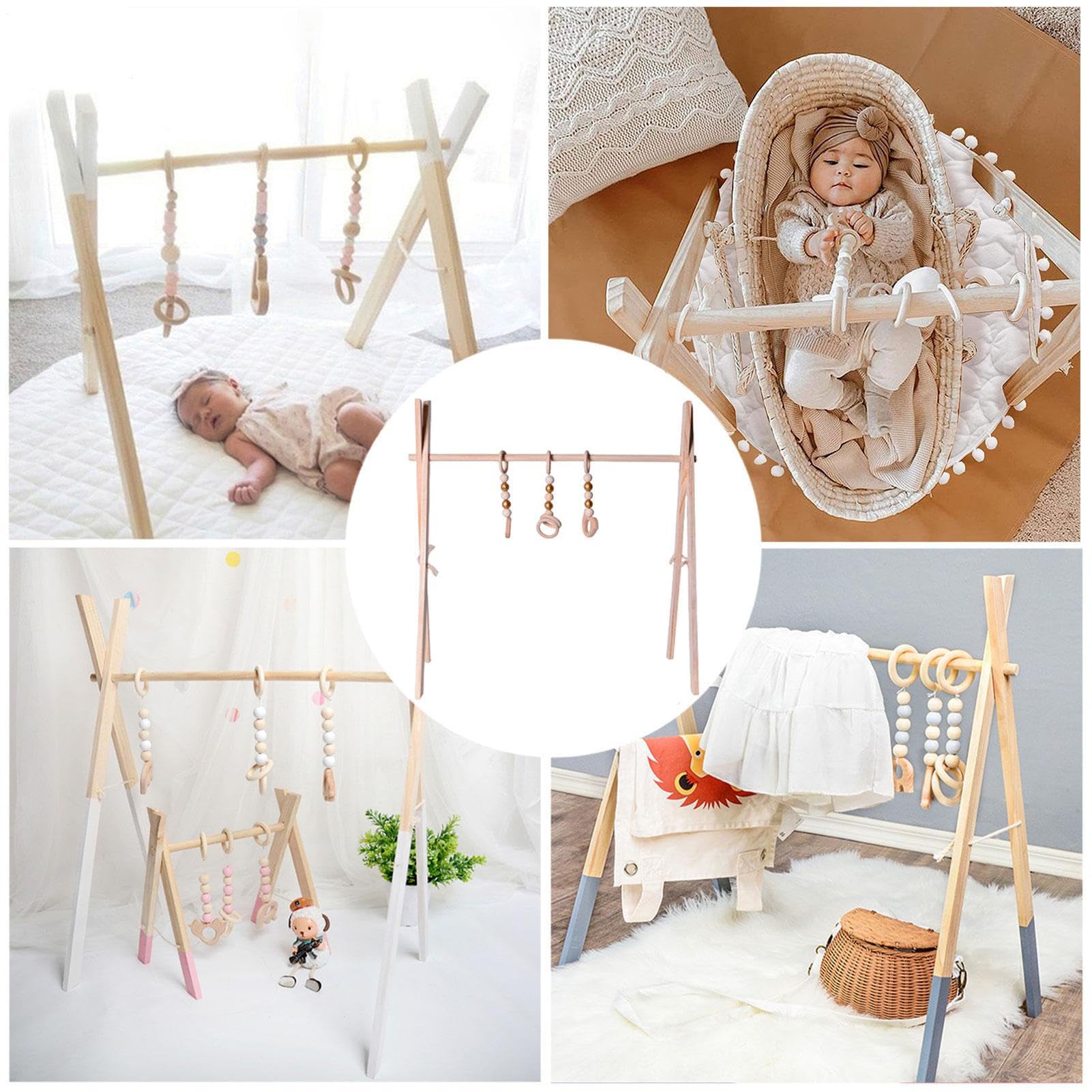 Arche D'éveil En Bois Bébé, Arche Portique Deveil Eveil Bebe Bois Arche De Jeux Bébé, Jouet Naissance Cadeaux, Jouet Actif Pour Chambre De Bébé, Trappez De Jeu En Bois Pour Bébé