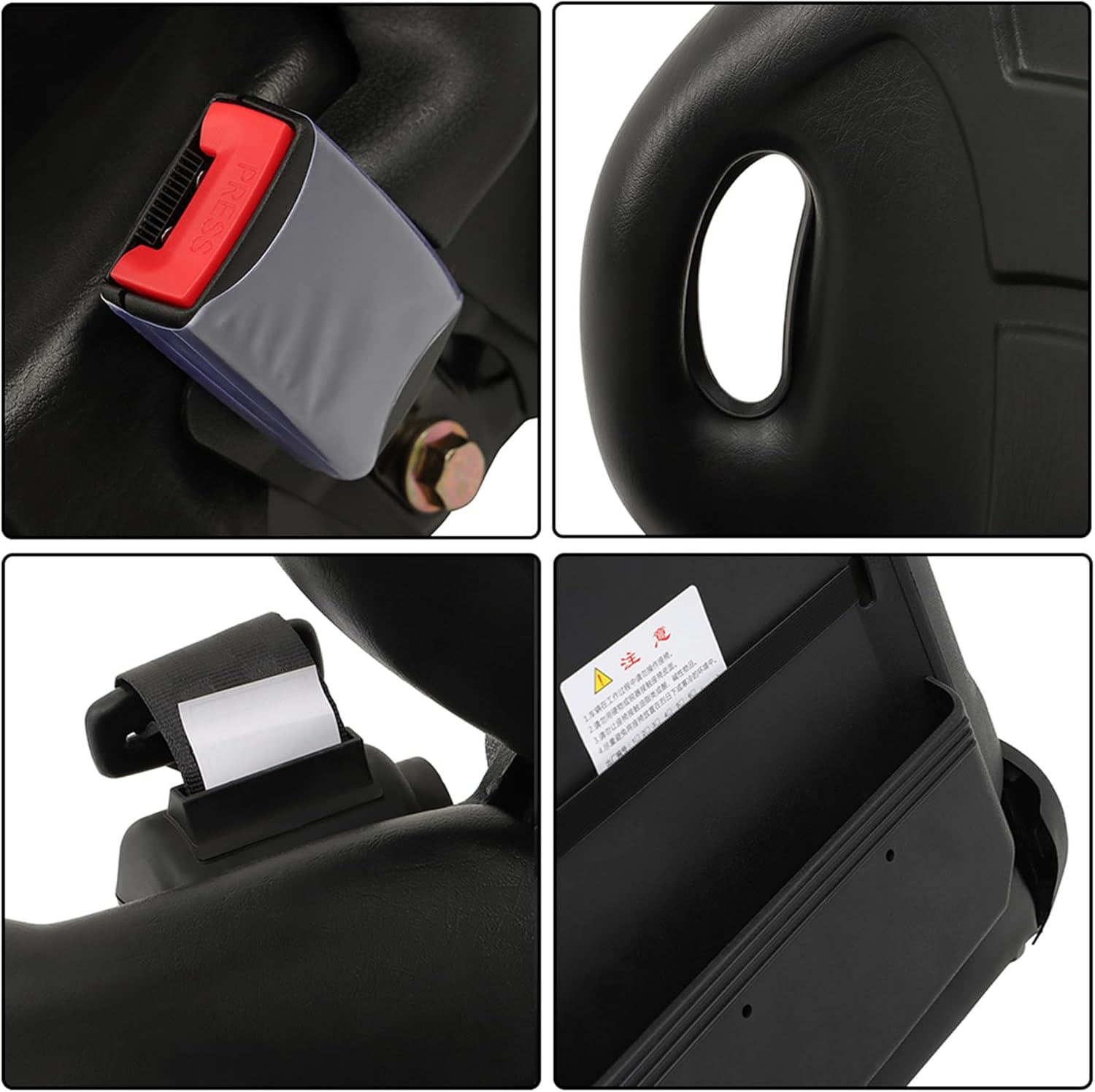 munirater Universal Tractor Forklift Seat with Retractable Seatbelt Adjustable Backrest Live locking and Slide Rail Replacement for most Heavy Machinery