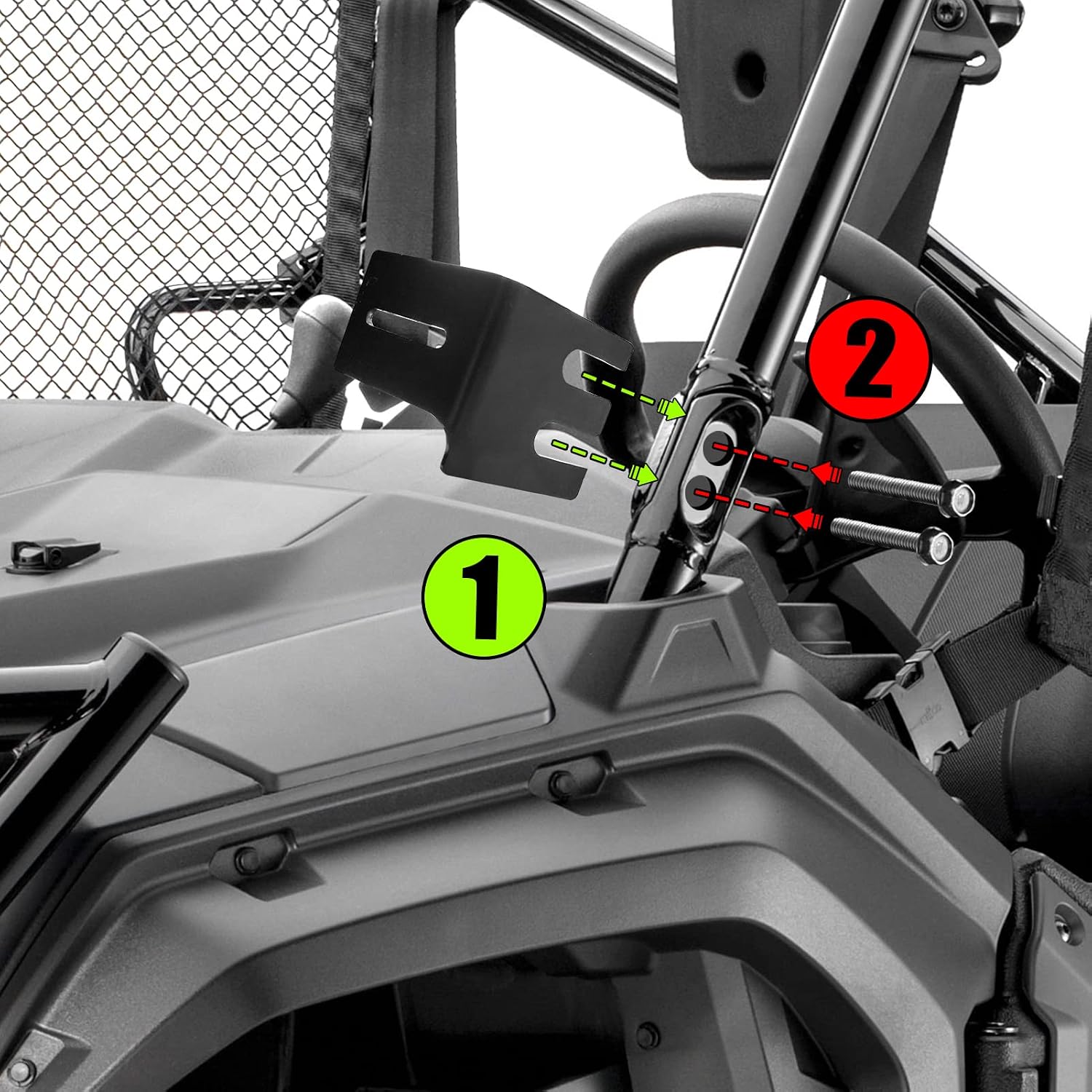 Front Side Pillar Upper Hood 50"-54" LED Light Bar Mount Bracket Compatible with Honda Pioneer 700 1000 2014-2026