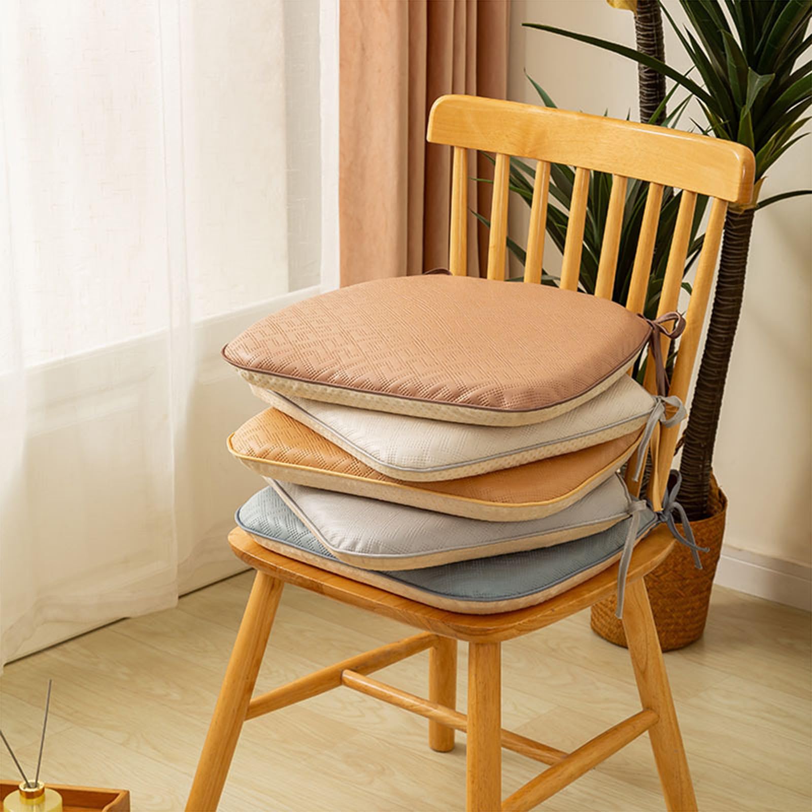 Juego de 6 cojines de espuma viscoelástica antideslizantes para comedor y cocina con cremallera, 36 x 38 cm, ergonómicos, cómodos para el hogar y la oficina, perfectos para largas horas