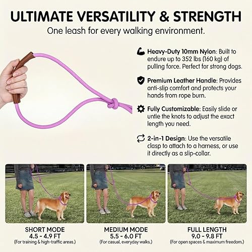 Miniatura 6 de Tails & Tales Correa de perro manos libres para caminar, correr, entrenar, correa ajustable de hasta 9.8 pies, perros de hasta 125 libras, cuerpo