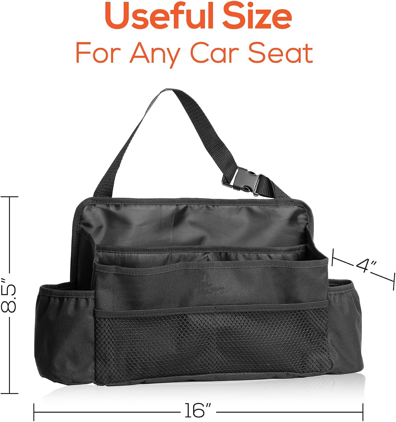 Trobo Car Organizer, Heavy Duty Durable Hanging Backseat Organizers and Storage for Kids & Adults with Large Pockets, Behind The Seat Caddy Holder, Front Or Back Seat Back Travel Accessories, Black : Automotive