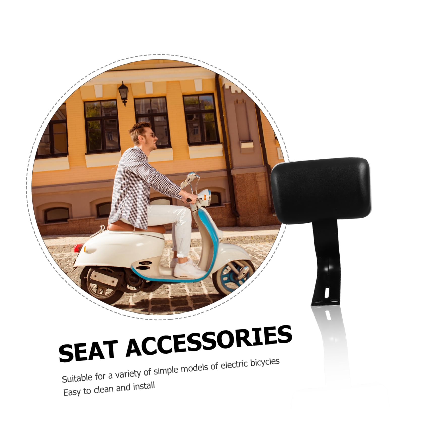 BESPORTBLE Electric Bicycle Backrest Bike Safety Backrest for Electric Bicycles Seat Support
