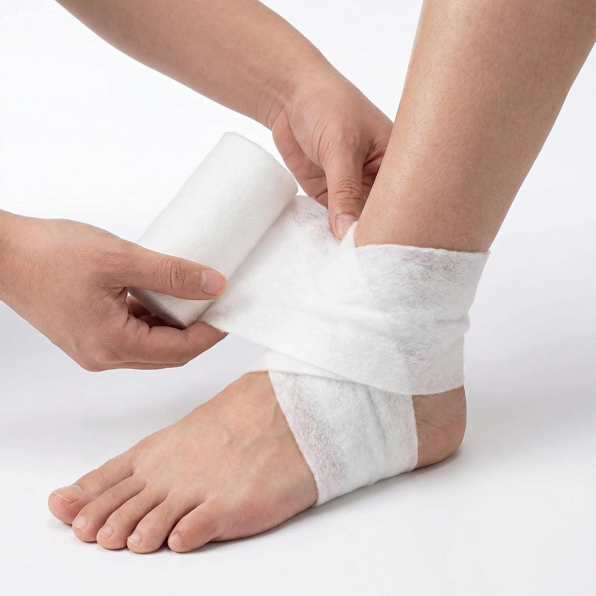 KMINA Benda di Imbottitura Sintetica (144 unità, 12 scatole da 12) 10 cm x 2,7 m, Imbottitura per Bendaggi Compressivi, Uso Clinico