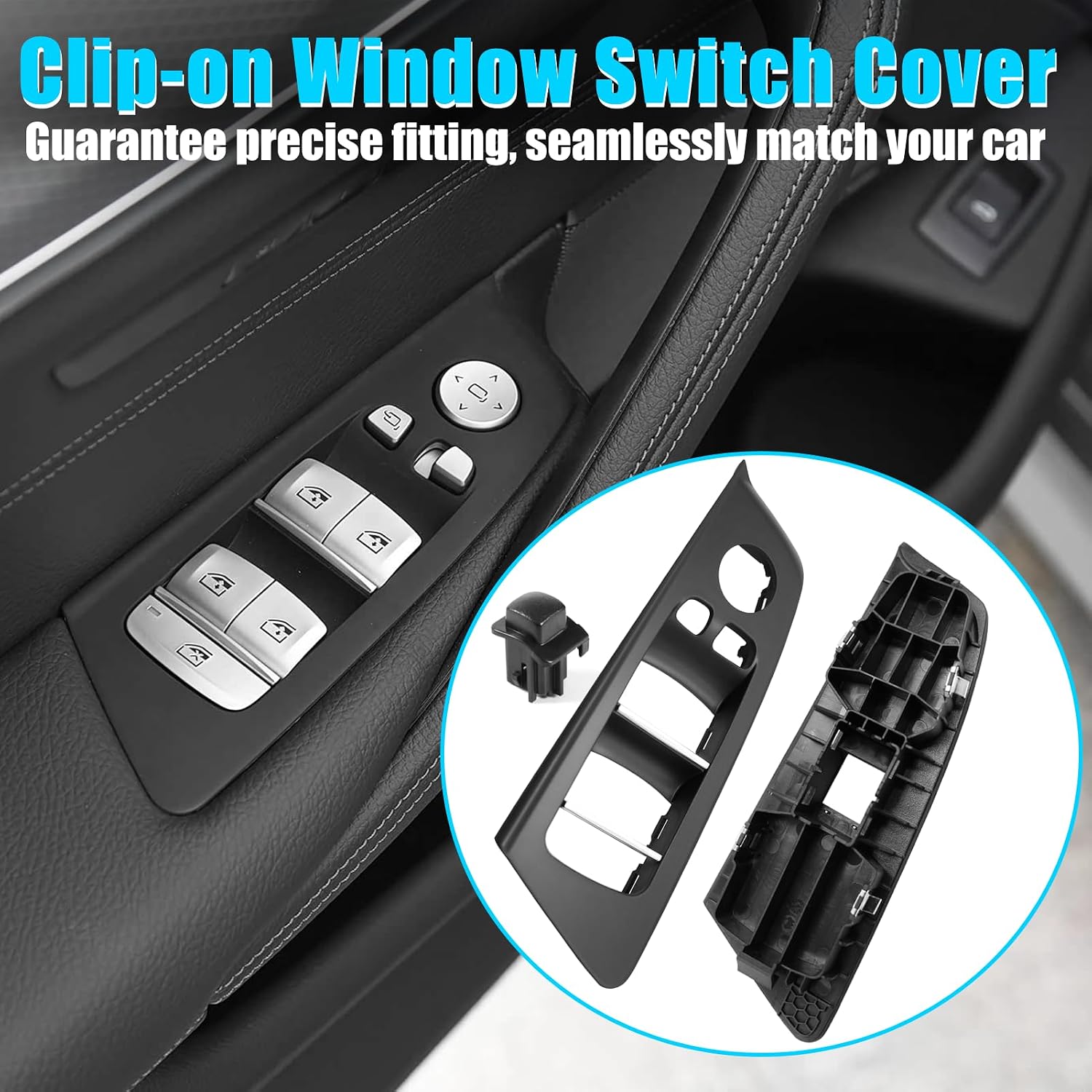 Jaronx Compatible with BMW Window Switch Panel Cover for 5 Series G30/G31/F90 2017 2018 2019 2020 2021 2022, Left Driver Side+Right Passenger Side Door Window Control Cover Replacement