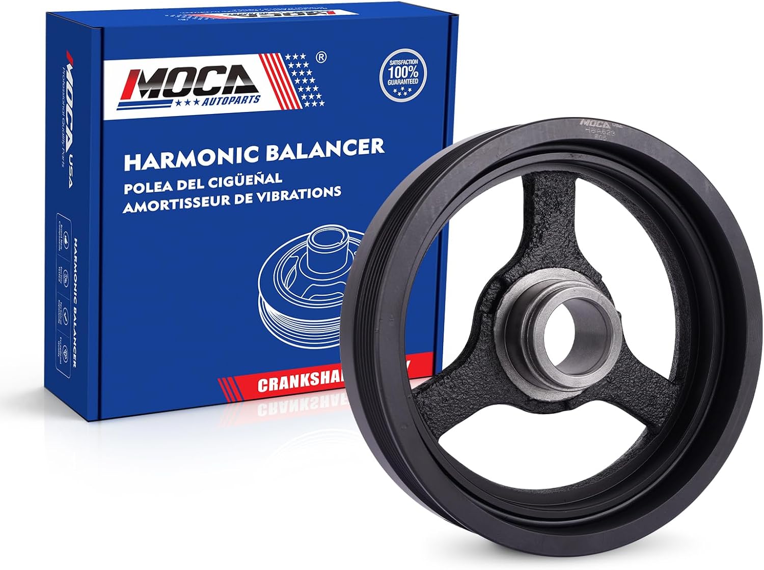 MOCA Engine Harmonic Balancer fits For Chevrolet 2004-2006 Colorado L4 2.8L, 2007-2012 Colorado L4 2.9L, For GMC 2004-2006 Canyon L4 2.8L, 2007-2012 Canyon L4 2.9L, For Isuzu 2007-2008 i-290 L4 2.9L