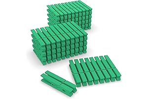 100 Pack Green Clothespins: Heavy-Duty, Eco-Friendly, and Vibrant