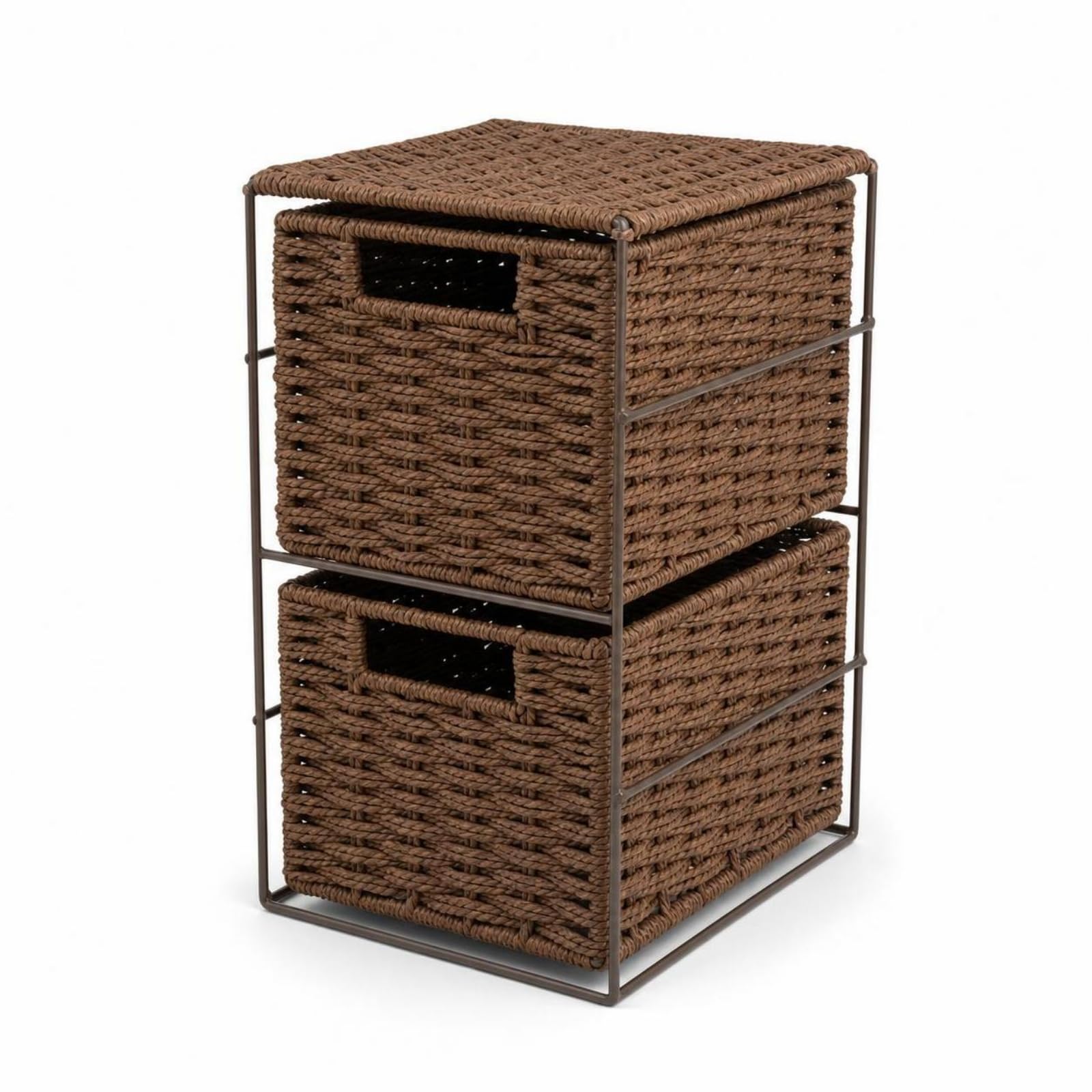 Organizador Escritorio con Cajones Estrecho Organizador con Cajones Pequeño Caja Organizadora Compartimentos para Tocador, Marrón