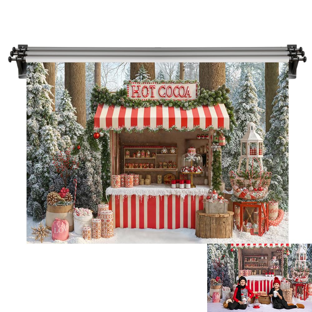 Toile de fond de Noël grand format décor de studio forêt - 8