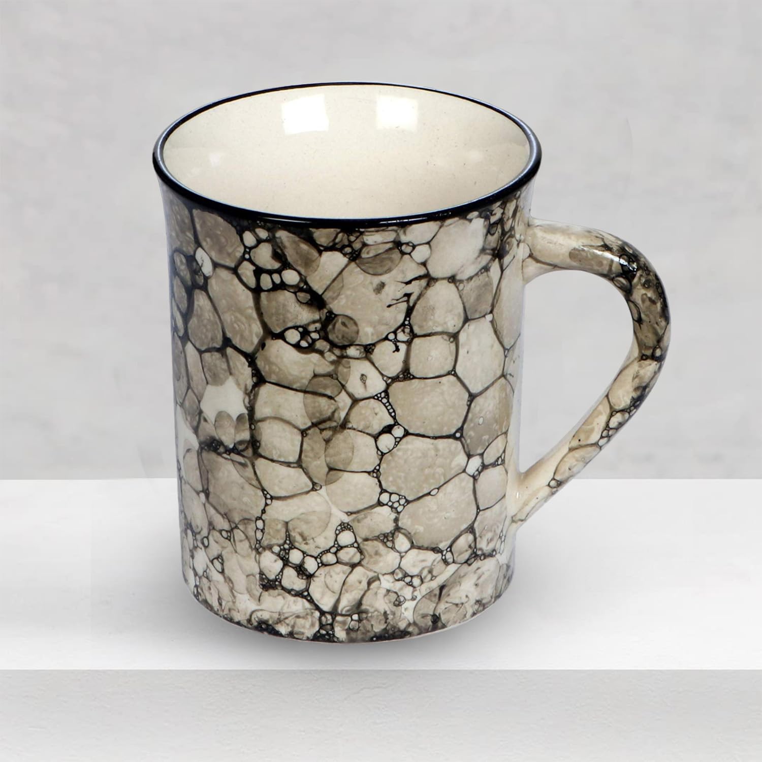 RAJ ROYAL Ceramic Pebbles Printed Design Big Cup Set for Green Tea Coffee Milk Mug Kulhad Tea Cups for Girlfriend Boyfriend Best Friend Kids Couples Gift Item (Set of 1) - Image 3 thumbnail