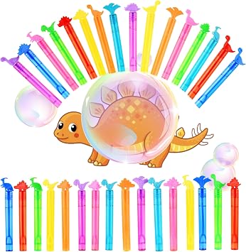 Mini Bubbles for Kids Party Favors,32 PCS Small Bubble Wands Toys Bulk for Classroom Prize,Birthday Goodie Bag Stuffers,Bubble Blower Toy Sticks with Bubble Solutions,Gift Box,Cartoon Dinosaur Design