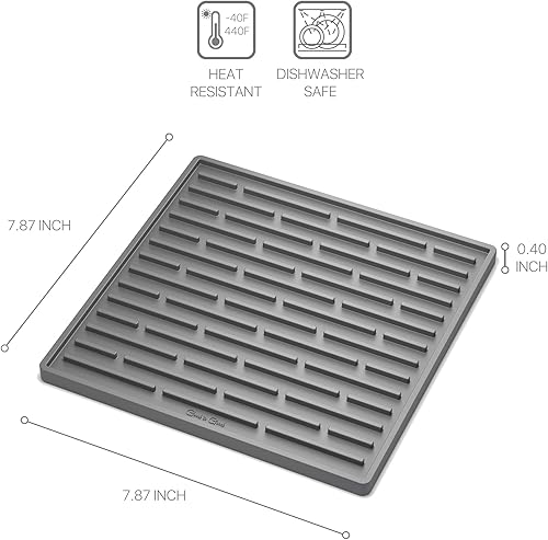 Miniatura 8 de GOOD TO GOOD 1 paquete de salvamanteles de silicona extra grueso resistente al calor de 446 F para ollas y sartenes calientes, antideslizante,