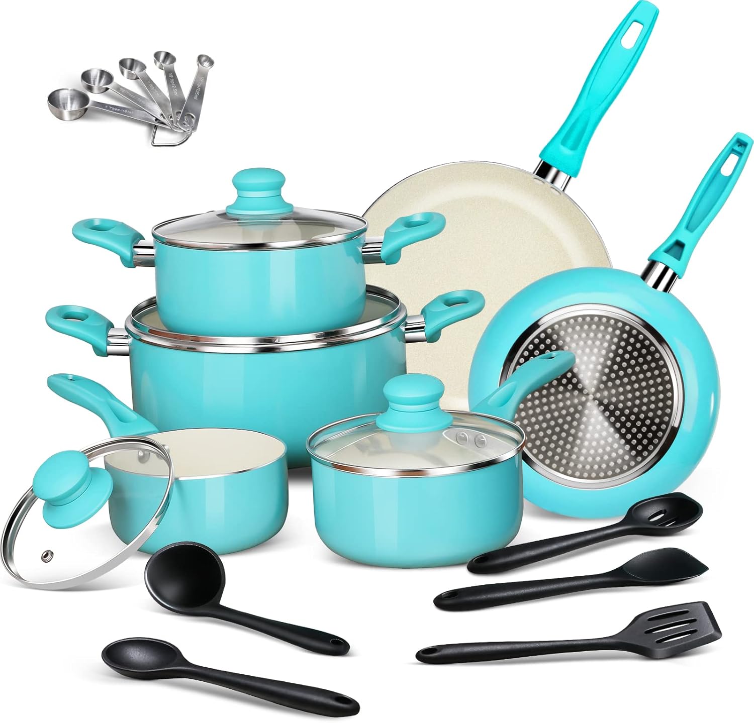 MASTERTOP NonStick Pot and Pan Sets, 16 Piece Induction Cookware Set