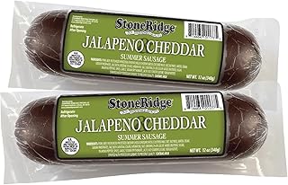 StoneRidge Old Fashioned Summer Sausage, Jalapeno Cheddar, 12 oz, 2 Pack