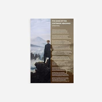 Textured Paper - Rudyard Kipling Poem - The Gods of The Copybook Headings - Horizon - Art Print, Poster, Painting, Photo, Wall Decor - Literature, Poetry, Philosophy - Size 12 x 8 Inches