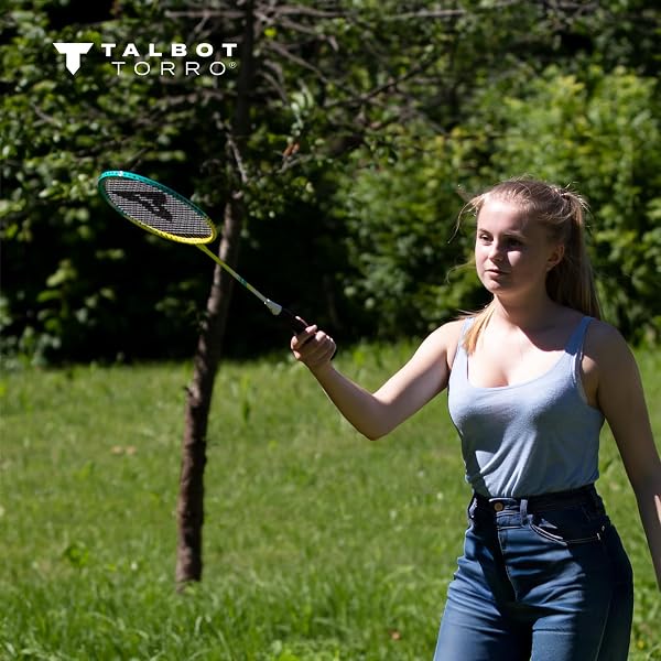 Talbot-Torro Premium Badminton Set 2-Fighter, 2 Aluminium Rackets, Light and Handy, 2 Shuttlecocks, in Quality Bag - 5