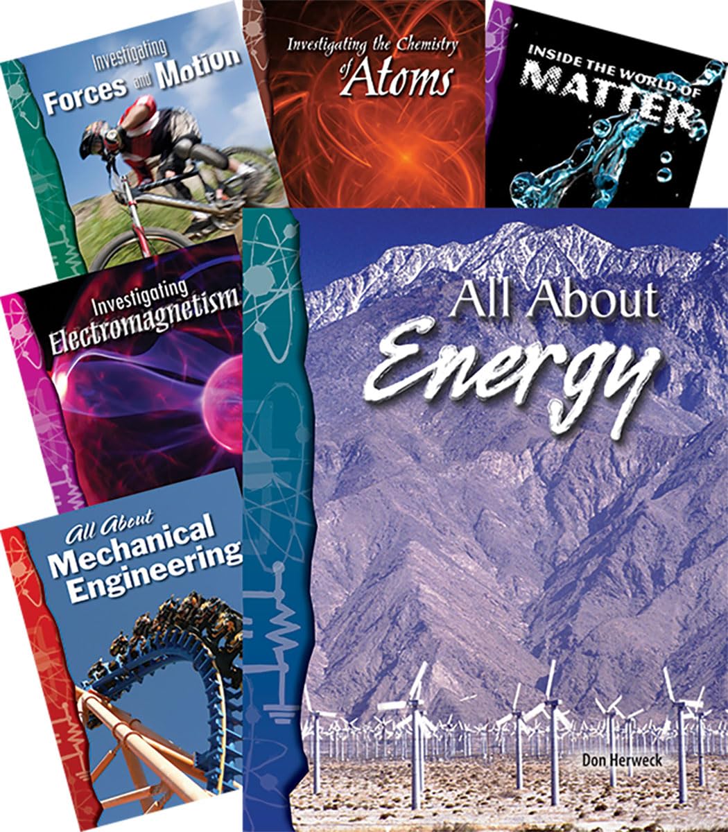 Teacher Created Materials - Classroom Library Collections: Physical Science - 8 Book Set - Grades 6-8 - Guided Reading Level P - T