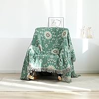 Vista 5 de Cobija para cama de estilo bohemio, 100 % algodón, ultra suave, edredón rústico, cobija de otoño, estampado floral, decoración de granja, cobija
