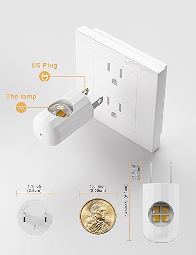 Miniatura 7 de GEPLAD Luz nocturna LED enchufable, luz diurna de 5000 K, iluminación ambiental, luz nocturna para dormitorio, baño, guardería, pasillo, cocina,
