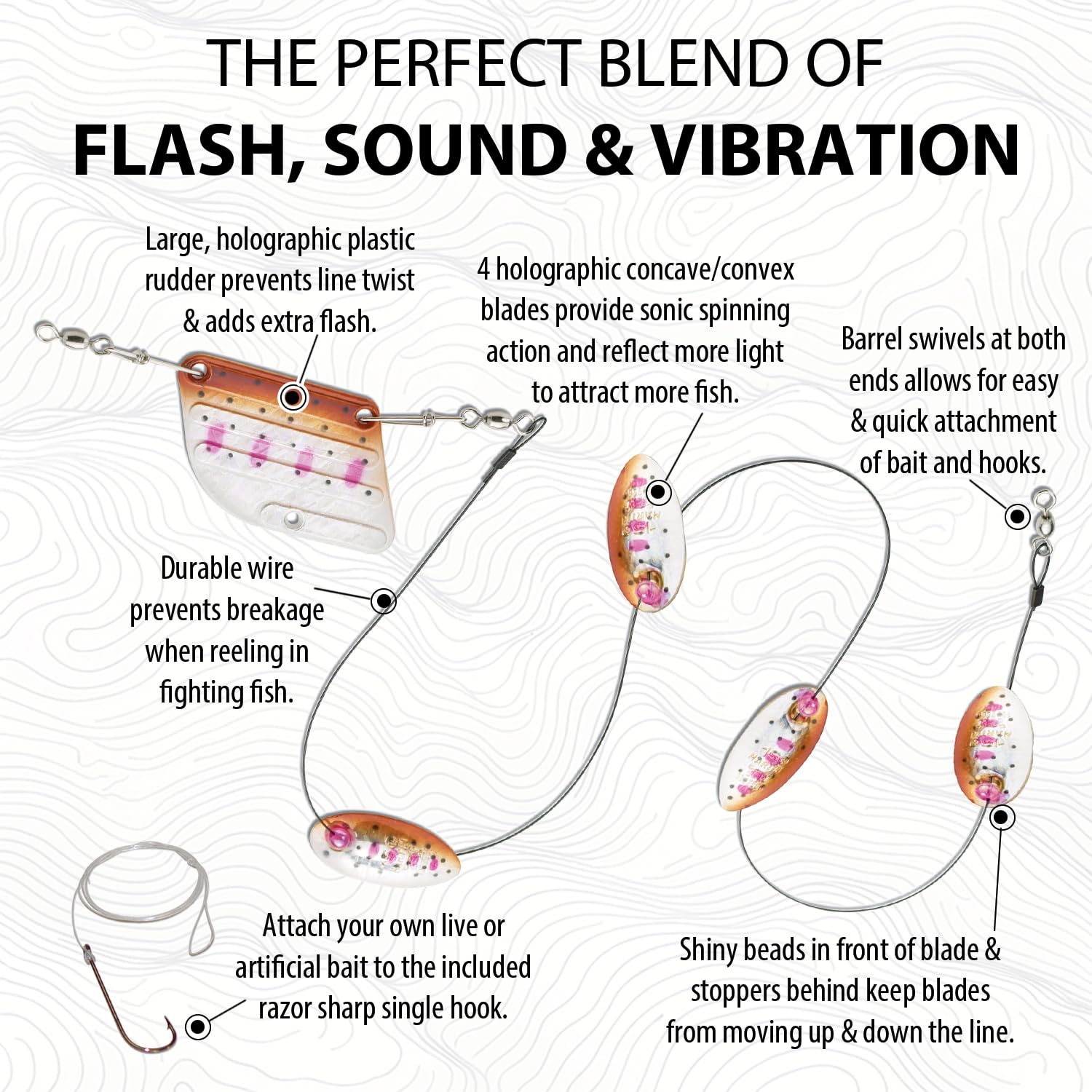 Panther Martin MDR_9T_BTH High Lake Rudder Troll Fish Attractor Swimbaits & Rigs - Brown Trout Holographic