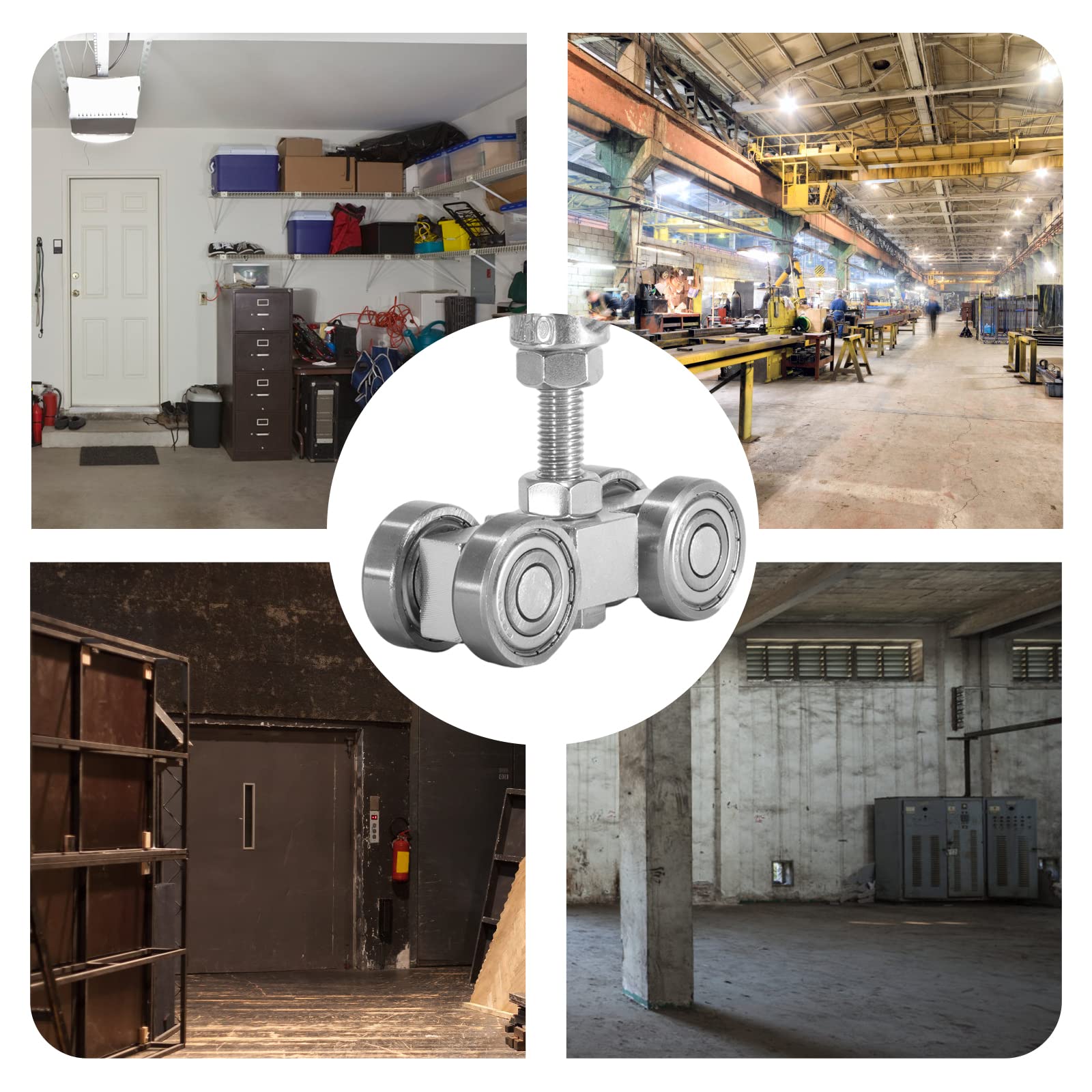 M10T4 Wheel Silent Trolley Assembly Rollers Four Bearing Trolley Assembly… (Pack of 8)