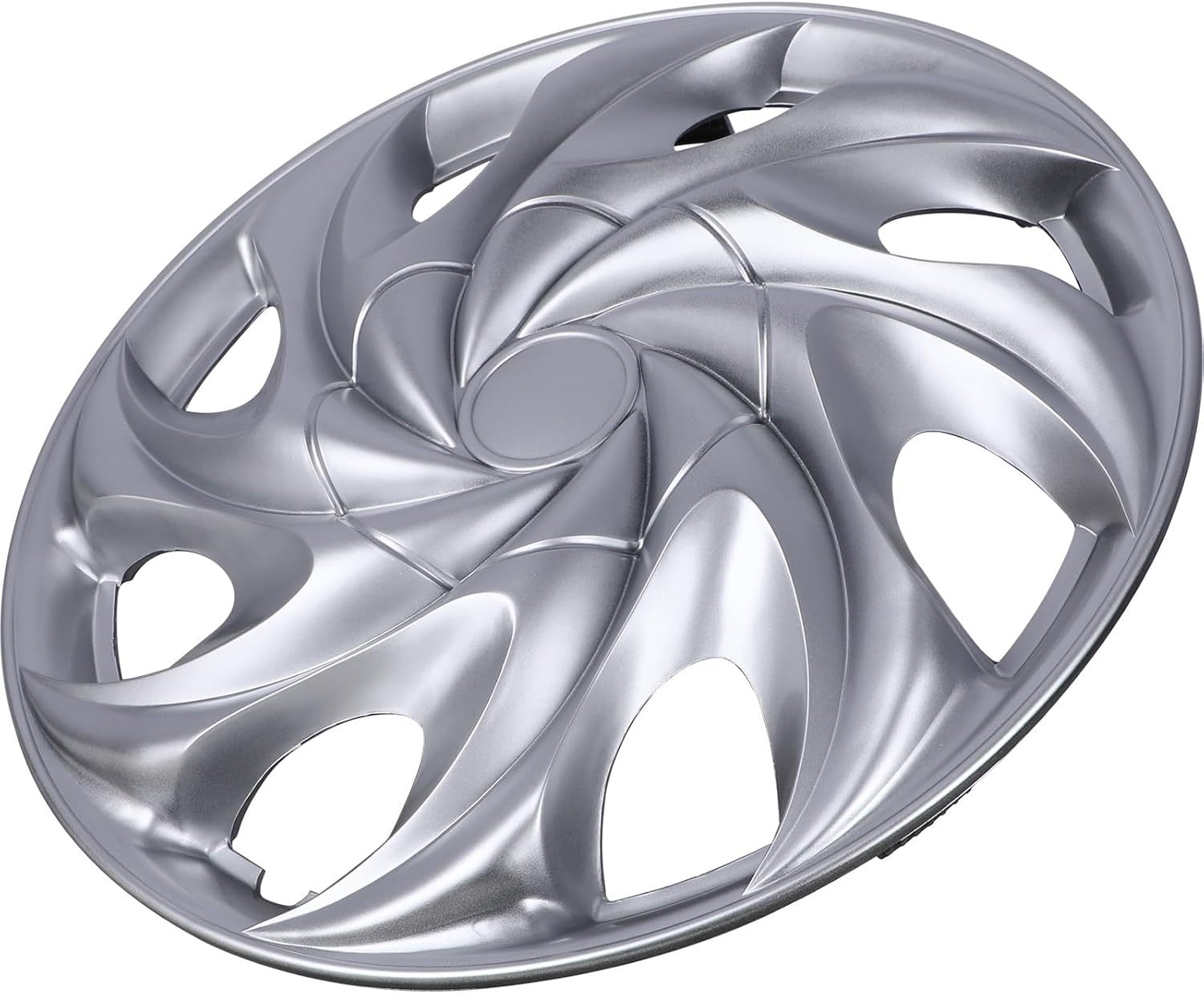 WOLFSTORM (4-Pack) Premium 14" Wheel Rim Cover Hubcaps OEM Style Replacement Snap On Car Truck SUV Hub Cap - 14 Inch Set, Abs,Steel, Acrylonitrile Butadiene Styrene(Regular Silver)