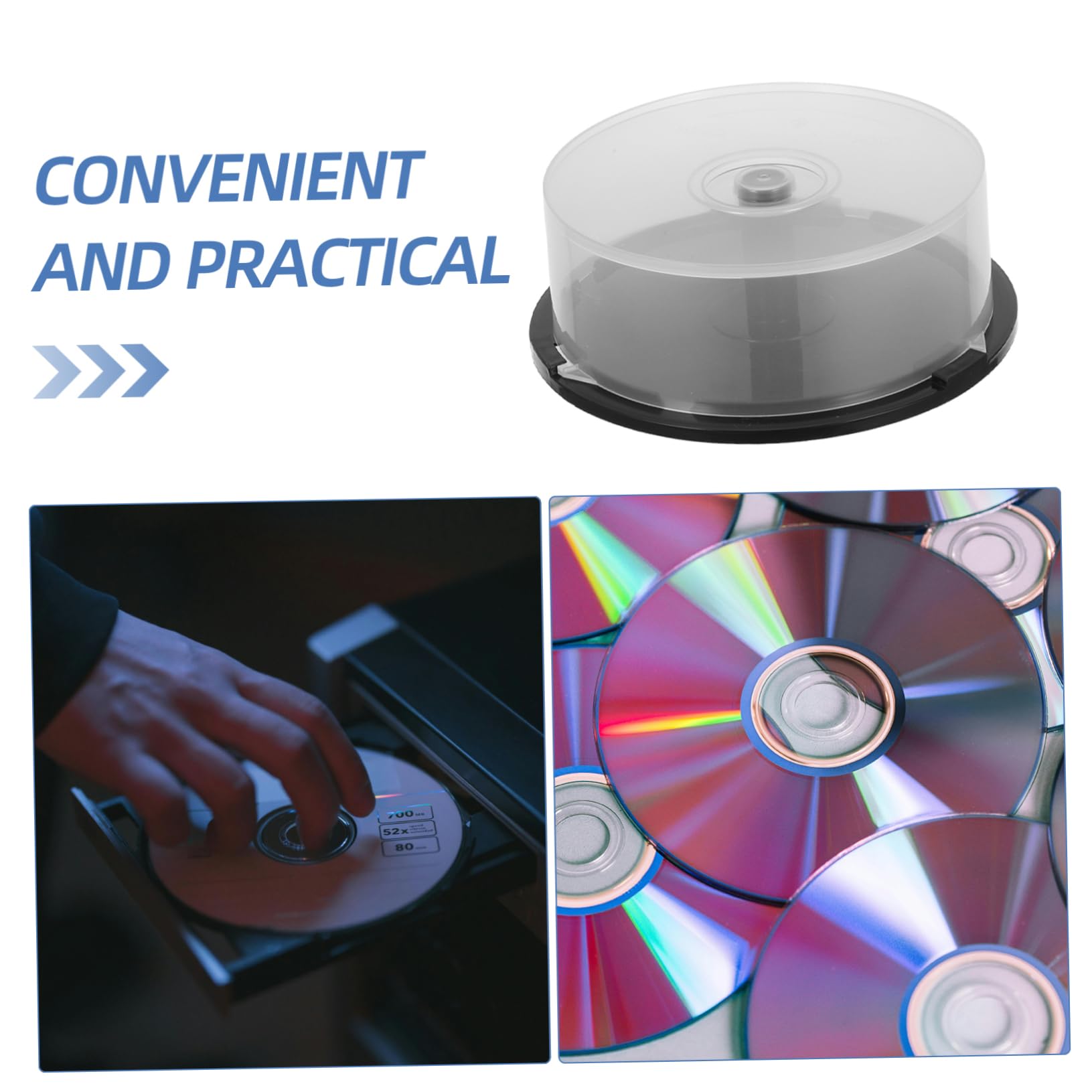 TOPBATHY Cajas De Almacenamiento Para Cd Capacidad 25 Soporte Redondo Para Dvd Contenedor Vacío Cd Casa Oficina Bar