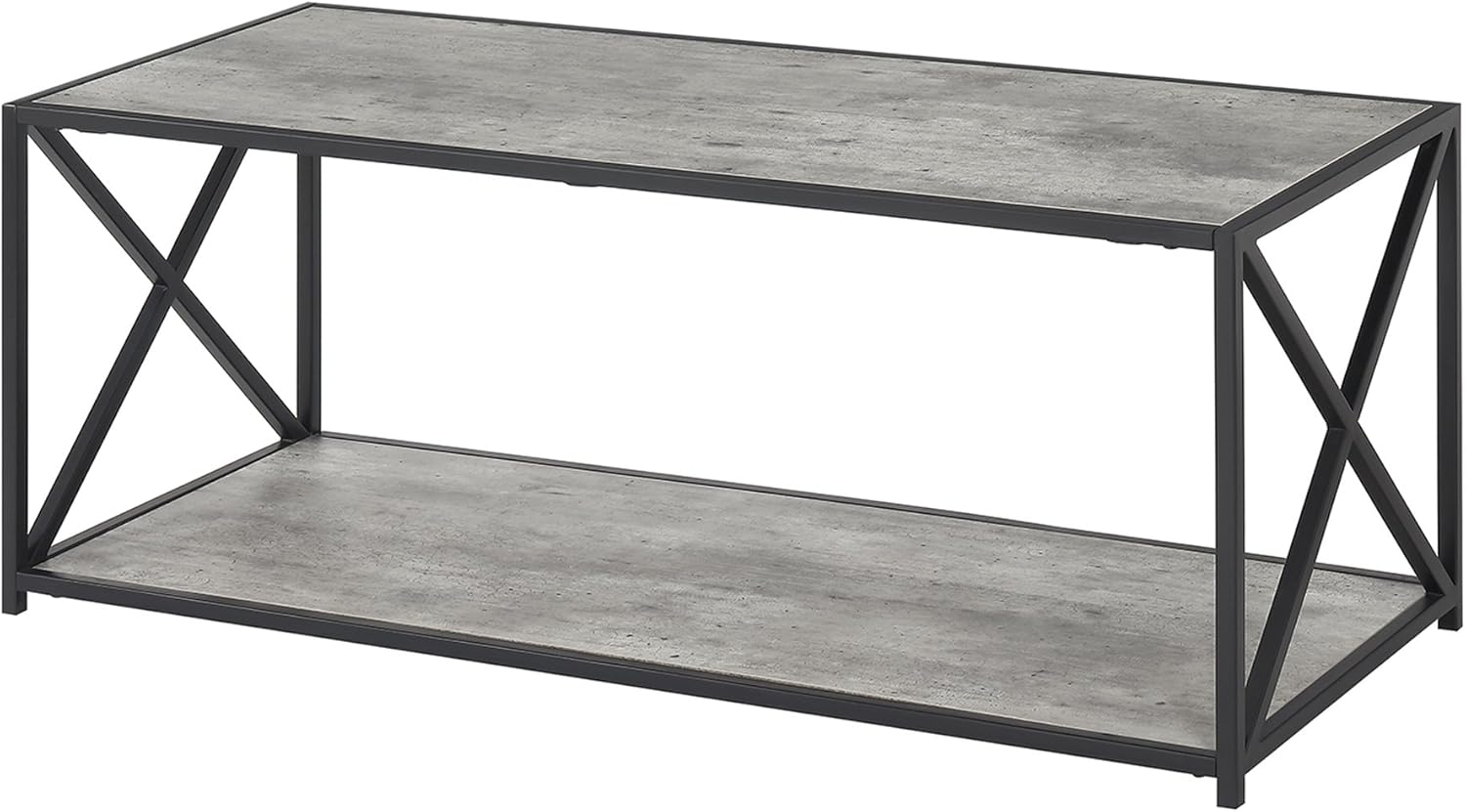 Convenience Concepts Tucson Coffee Table with Shelf, Weathered Gray