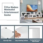 KOTEK TV Stand for 50 55 60 65 Inch TV, 3 Pieces Free Combination Bookshelf Organizer, TV Console Table with Open Storage Shelves, Modern Entertainment Center for Living Room, Bedroom (White)