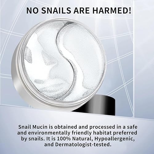 Miniatura 7 de Hicream Advanced Snail Hydrogel Eye Patch 60 parches, máscara de suero de gel, tratamiento debajo de los ojos, forro fino, ojos hinchados,