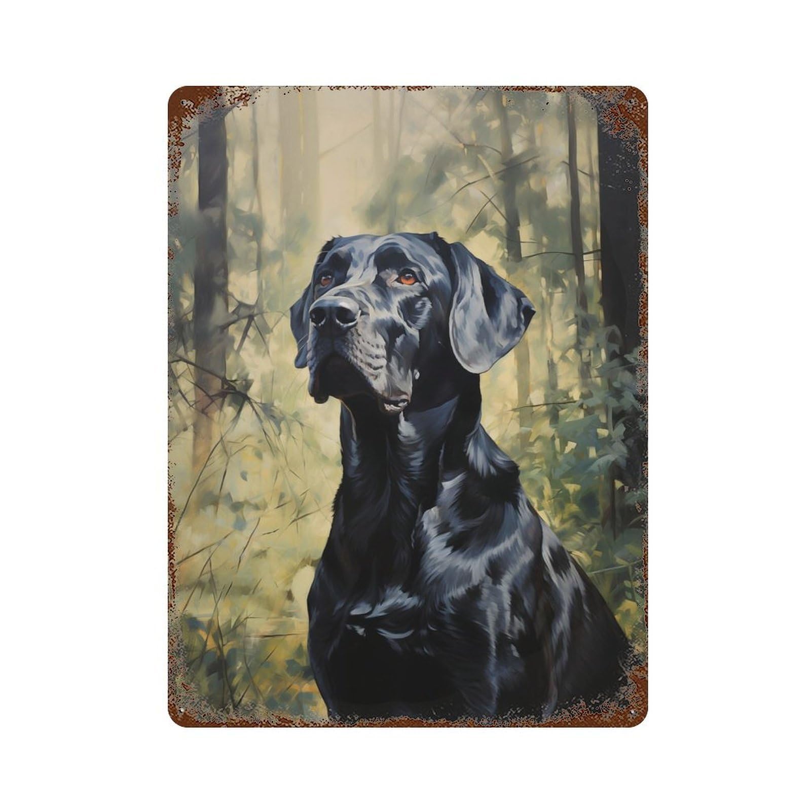 Garage Style Great Dane Rusty Metal Tin Sign 15.7"x11.8", Shabby Chic Decor for Bar And Workshop