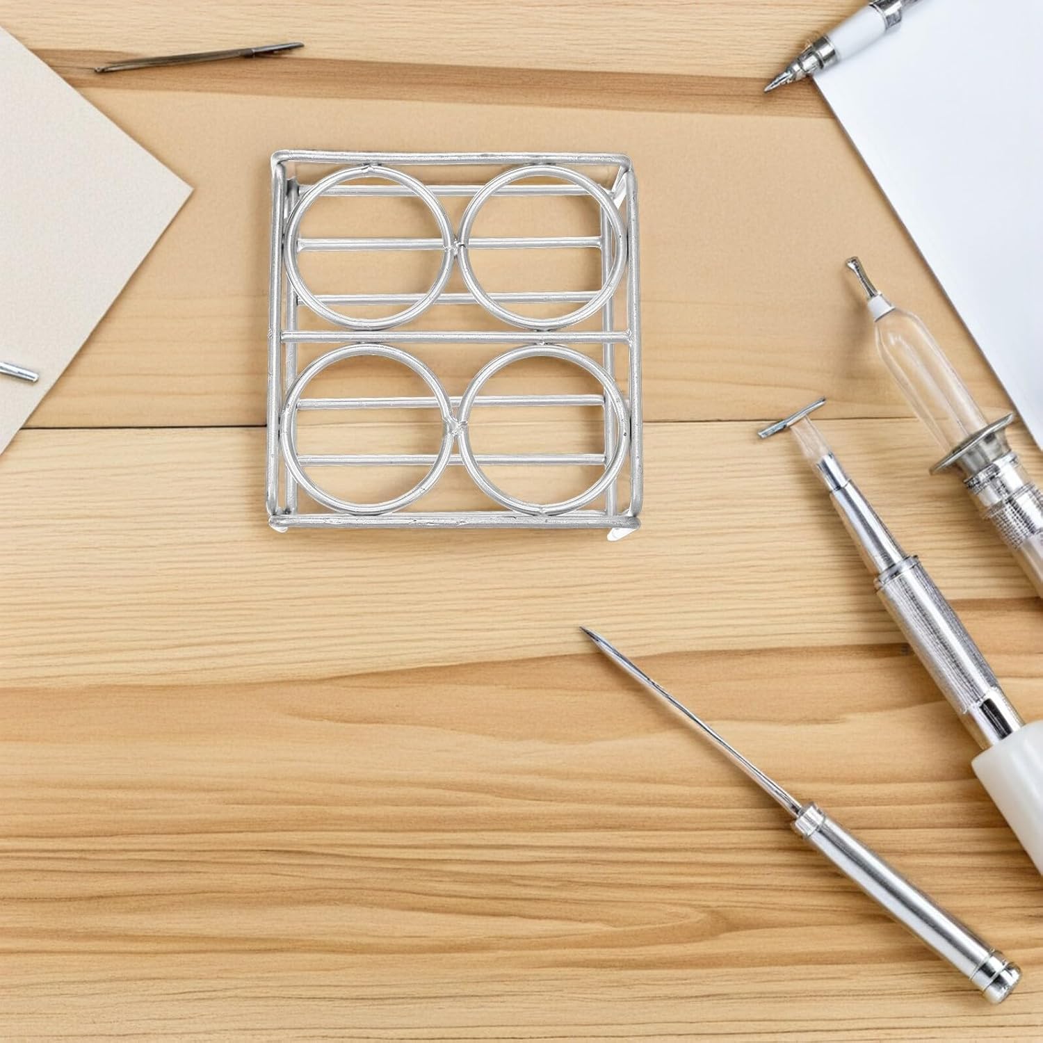 Metal Alloy Wire Crucible Holder Stand Four-hole Lab Rack 36mm Aperture Scientific Laboratory Equipment for High-temperature Experiments
