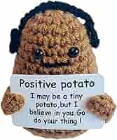 Bambola Di Patata In Lana Lavorata A Maglia - Pocket Hug Motivazionale, Regalo Creativo - Foto 9