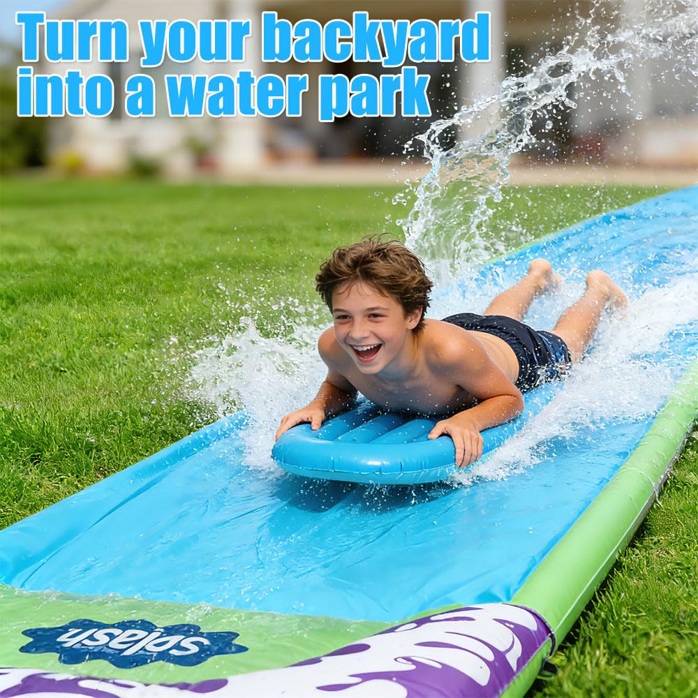 Scivolo d'Acqua da Giardino per Bambini – Scivolo Gonfiabile da 480 Cm (15,8 Piedi) con 2 Bodyboard, Spruzzatore Integrato E Tanto Divertimento per Bambini E Adulti (Uso Esterno)