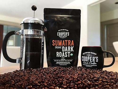 Miniatura 9 de Sumatra tostado oscuro orgánico, café molido, café de origen único grado 1 premium, bolsa de 12 onzas