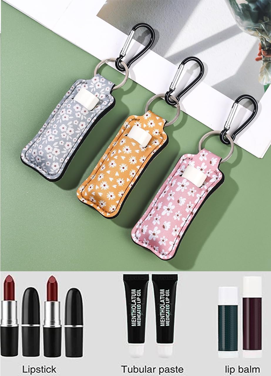 COOKOOKY Keychain Holder for Chapstick Lipstick Lip Gloss Cute Lip Balm Keychain Holder with Clip - Image 6