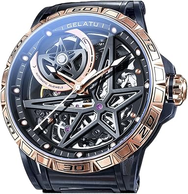 OLEVS Men Watch Blue Gold Analog Quartz Stainless Steel Waterproof Luminous Date Luxury Casual Watch