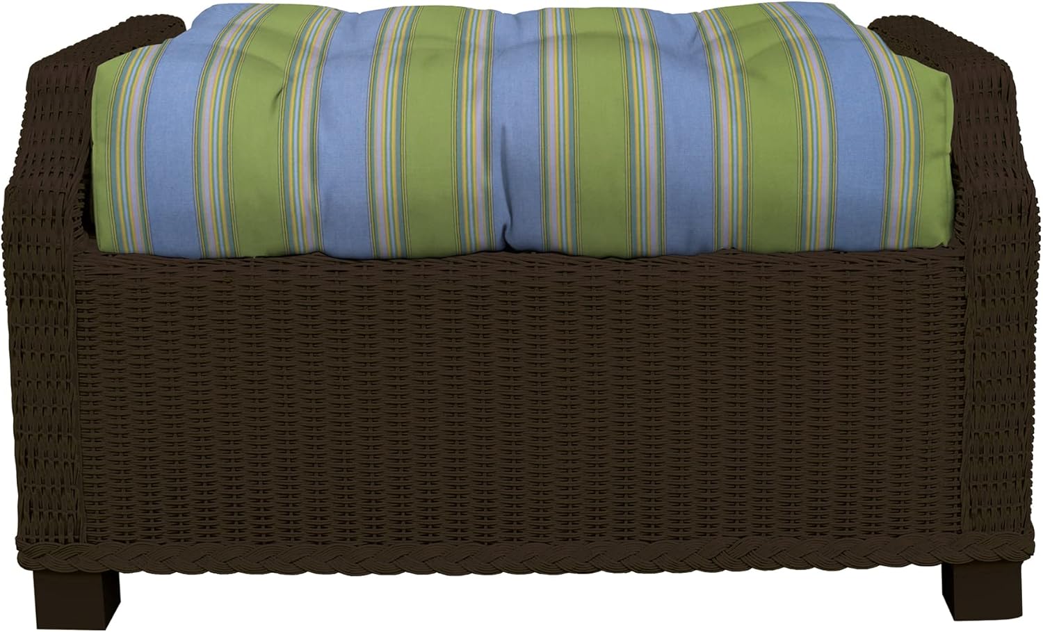 RSH DECOR: Tufted Ottoman Cushion | 24" x 20" | Sunbrella Performance Fabric | Water-Resistant | Outdoor Replacement Cushion for Patio Furniture | Bravada Limelite