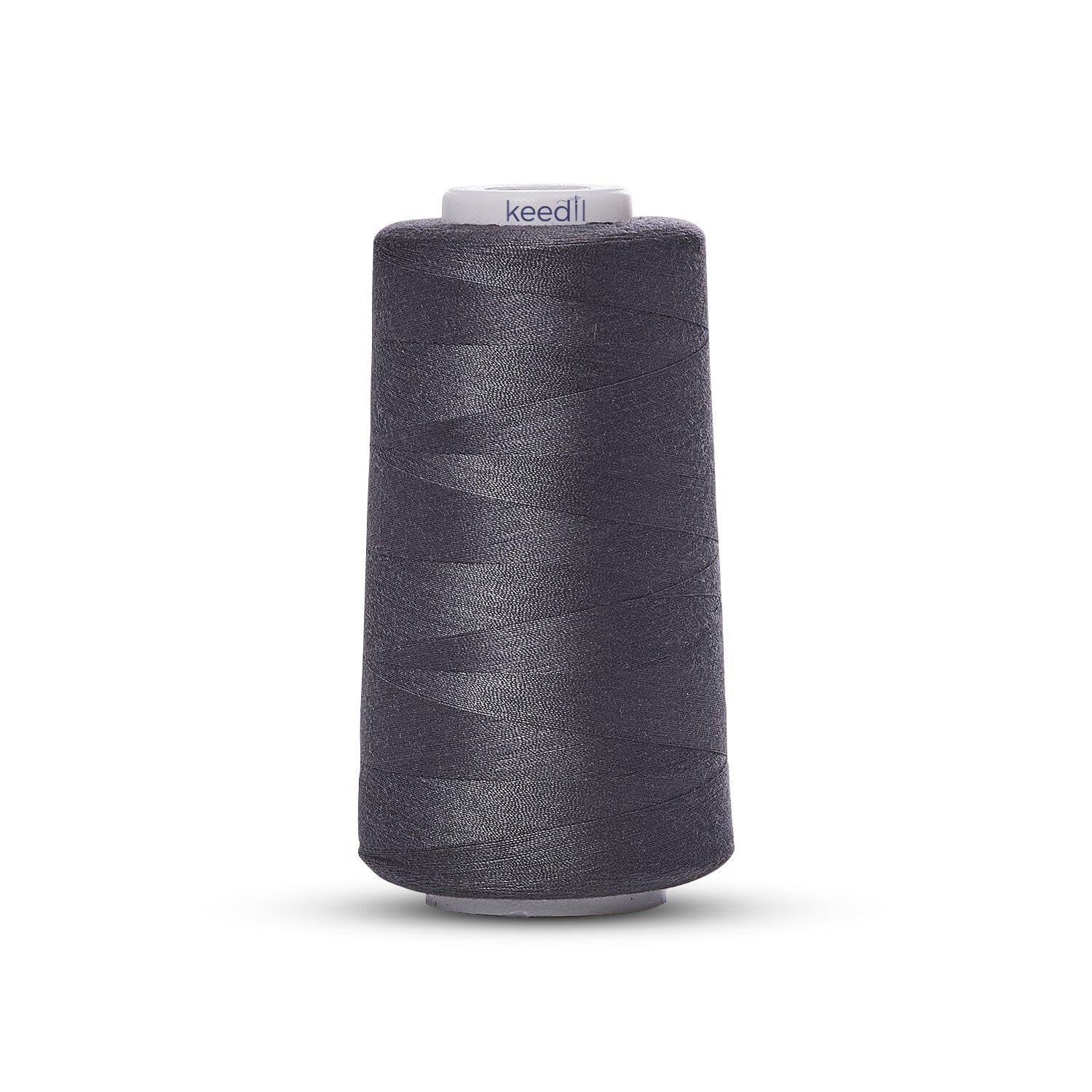 Keedil All Purpose Polyester Serger Sewing Thread - 3000 Yard Spool (Charcoal)