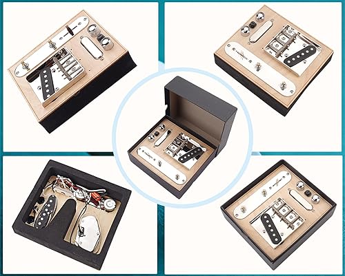 Miniatura 2 de Placa de puente de sillín roscada precableada Alnico V para guitarras estilo Telecaster, interruptor de palanca de 3 vías, perillas de velocidad