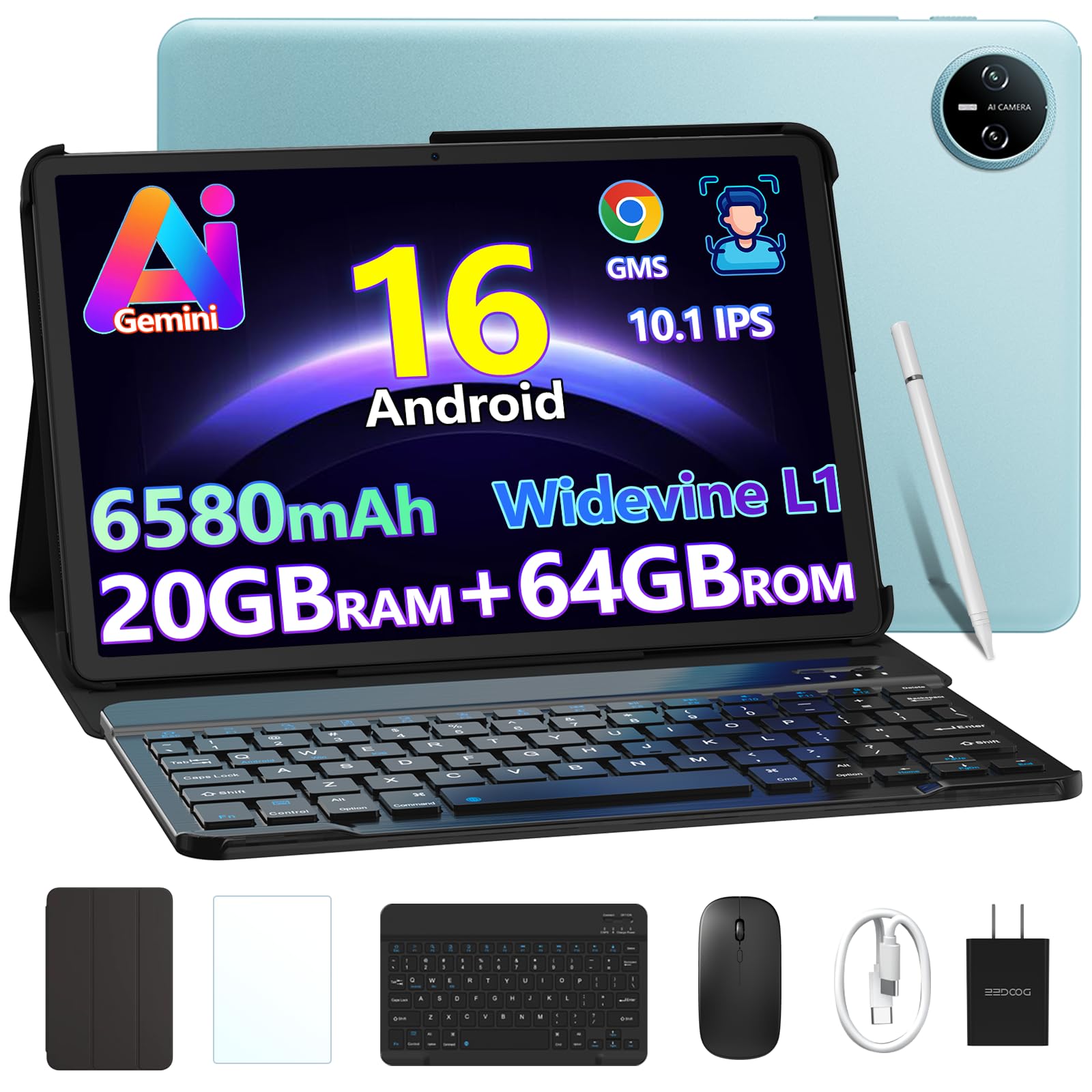 Amazon.co.jp: Android16 タブレット 初登場 A9 セット版 GeminiAi搭載