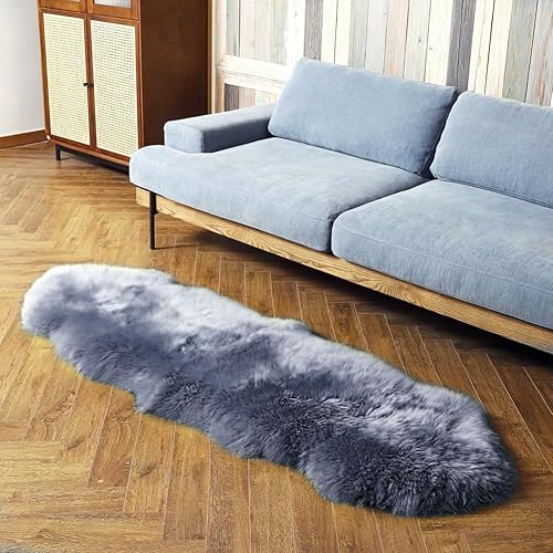 Vista 4 de LLB Genuine Sheepskin Area Rug Wool Rug Fur Carpet Fluffy Shaggy Fur Rug for Living Room Kids Bedroom Real Sheepskin Throw Lambskin Rugs Sofa Mat
