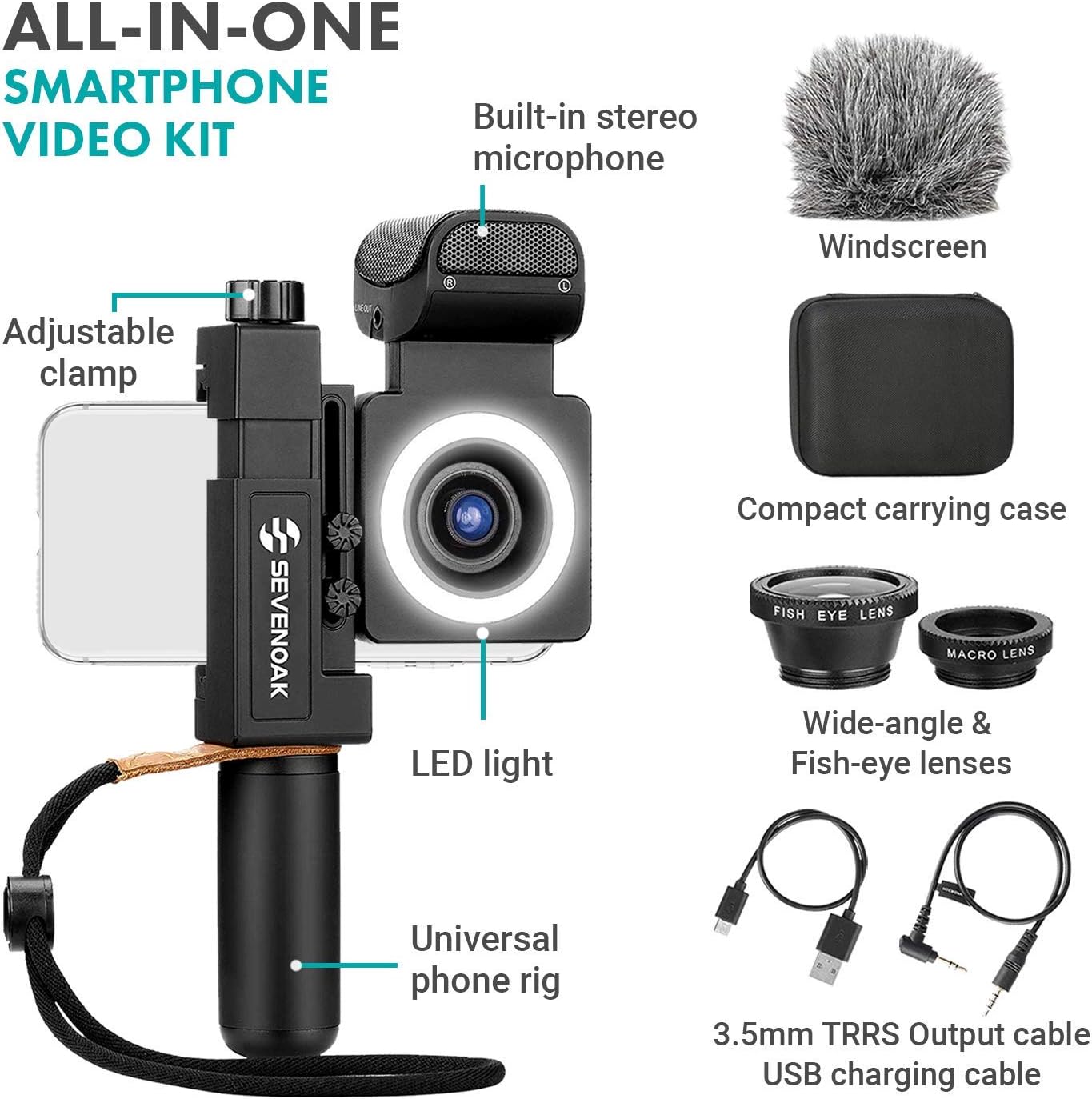 Buy Movo SmartCine Smartphone Video Kit Tripod Bundle AllinOne Grip