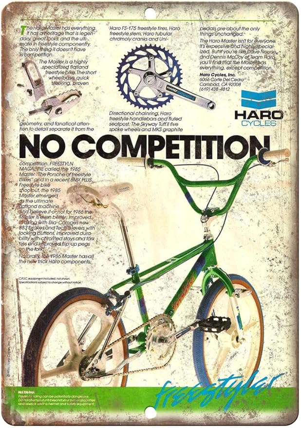 Amazon.co.jp: 1985 HARO Master Freestyle BMX自転車広告 12インチ×9 