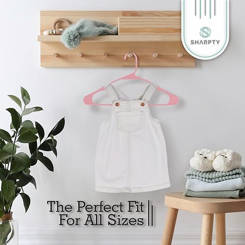 Vista 49 de Sharpty Perchas de plástico para ropa, armario, abrigos y camisas, con muescas, duraderas, gruesas, resistentes y ahorran espacio, para uso diario