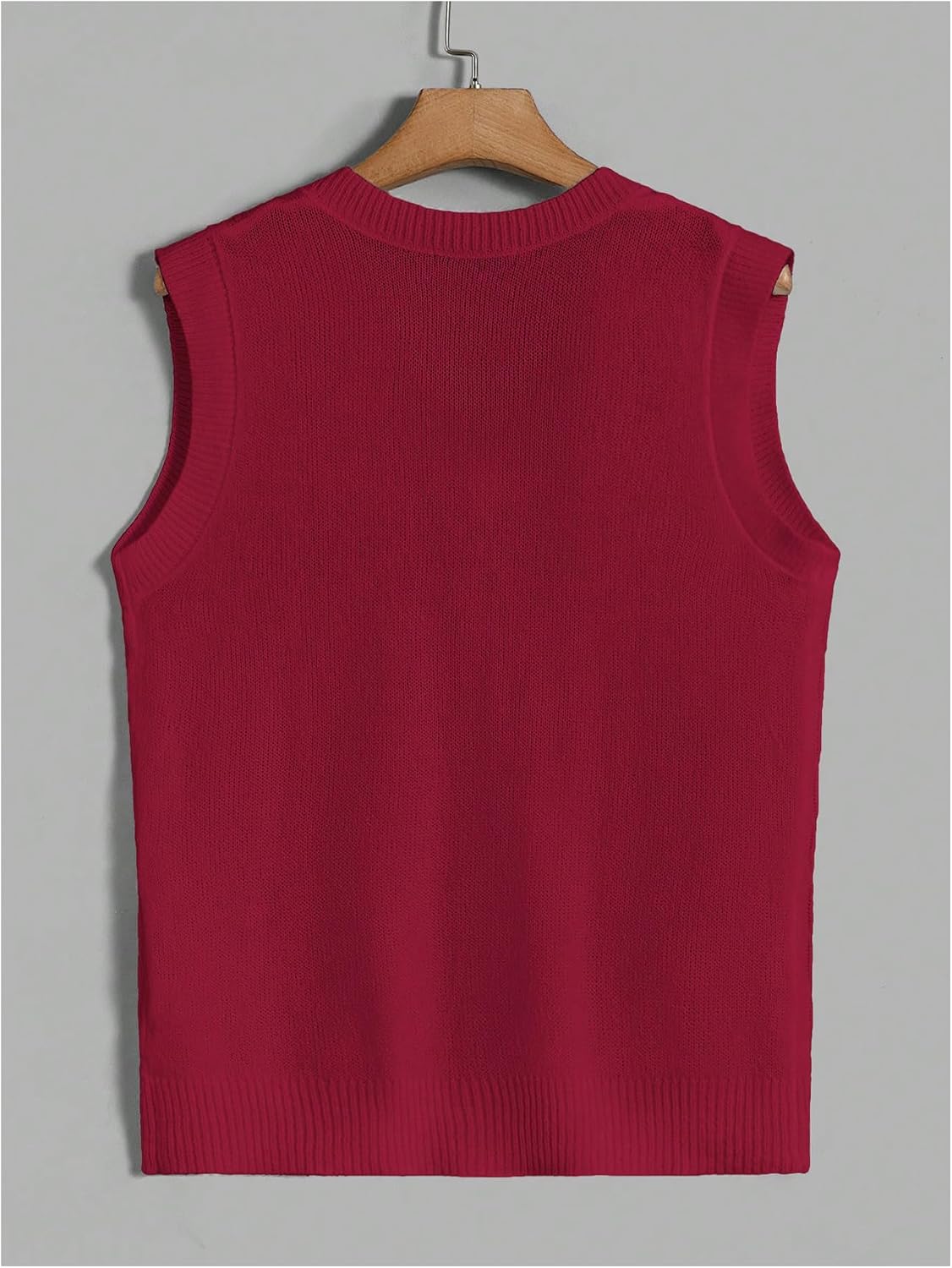 OYOANGLE Men's Cable Knit V Neck Sweater Vests
